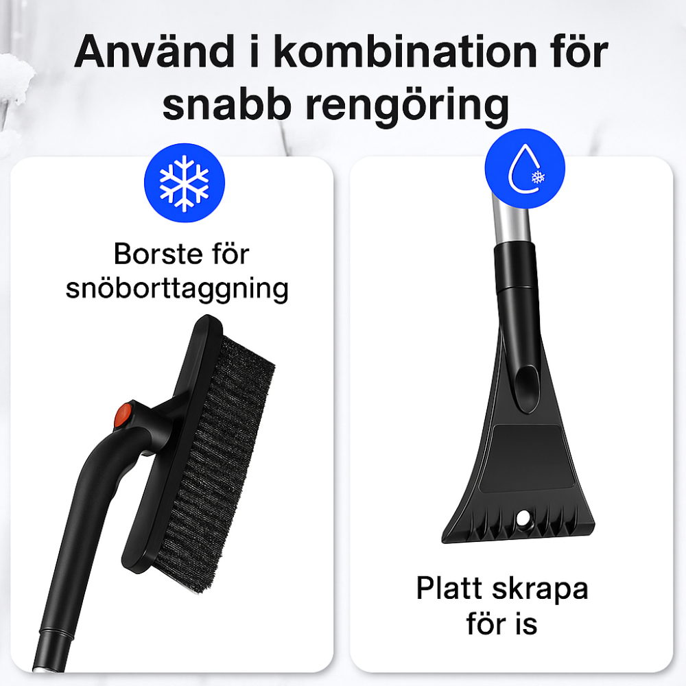 Teleskopisk snöborste & isskrapa för bil